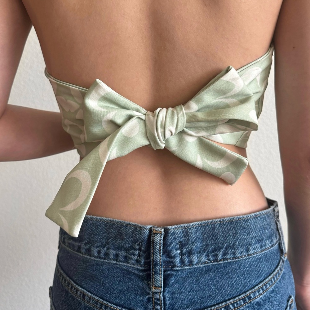 Altar'd State Green Bow Tie Back Top